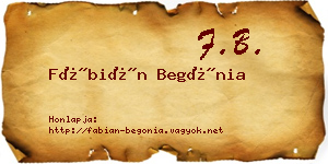 Fábián Begónia névjegykártya
